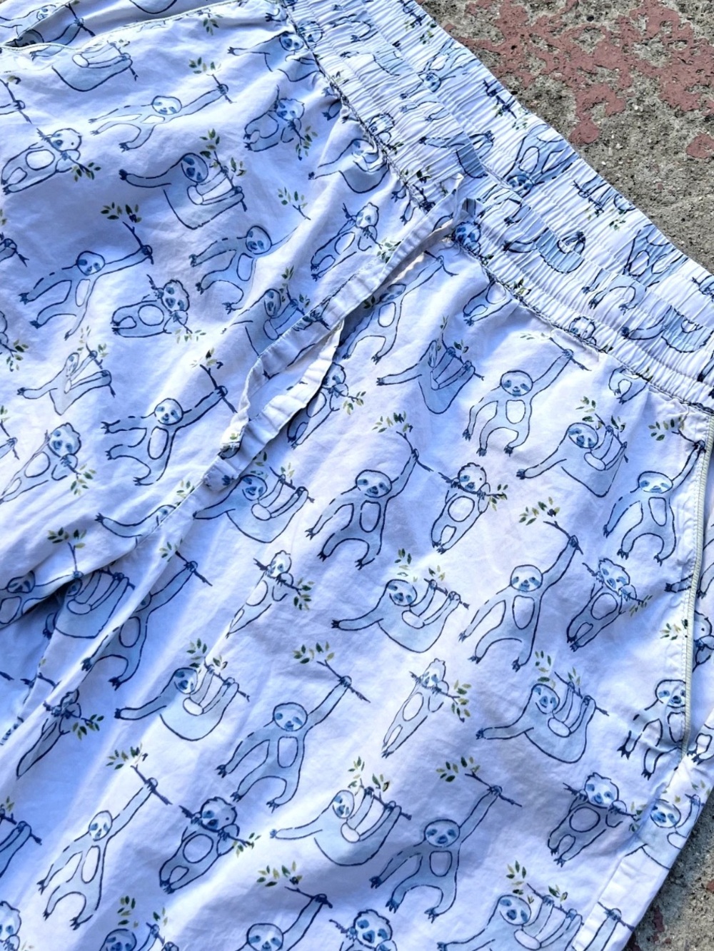 Roller Rabbit Sleepy Sloth Pajama Bottoms Pants Medium Cotton Animal Print Cozy
